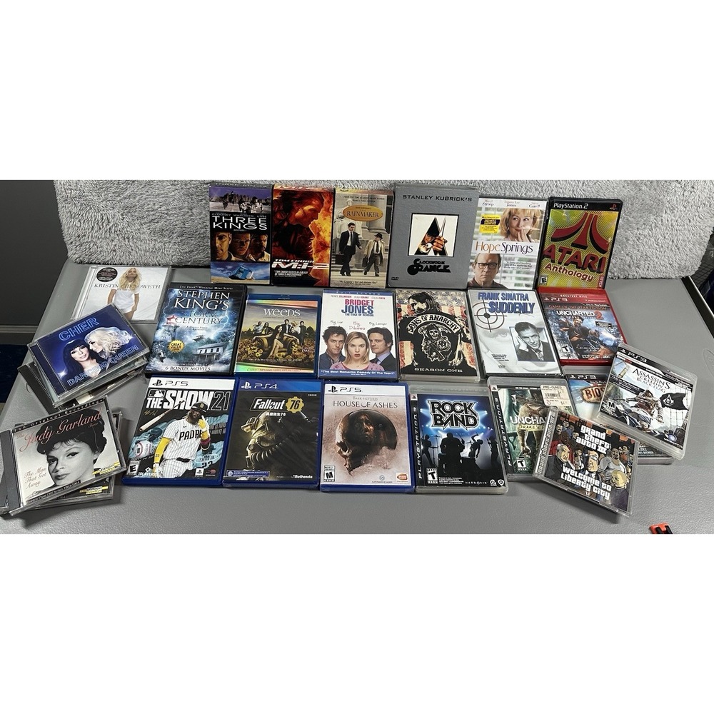 Media Bundle‎ CDs DVD Video Games VHS Movies PC Music Reseller Lot